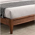 Кровать двуспальная с каркасом из дерева и мягким изголовьем Moon Walnut Bed варинант исполнения - 7 | Loft Concept в Сочи