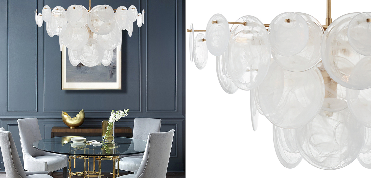 Люстра Disk Textured Glass Chandelier Люстра Disk Textured Glass Chandelier - Loft-Concept в Сочи