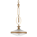 Подвесной светильник с плоским прозрачным плафоном и декоративной вставкой из текстурного камня Tectona  варинант исполнения - 1 | Loft Concept в Сочи