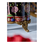 Ваза из фарфора черная с цветочной росписью и бронзовой стрекозой Spring Garden варинант исполнения - 7 | Loft Concept в Сочи