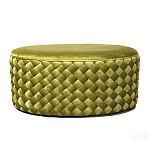 Пуф овальный плетеный оливкового цвета Pool Woven Velour варинант исполнения - 1 | Loft Concept в Сочи