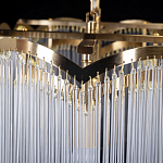 Люстра прямоугольная на цепях с прозрачными трубками и волнистым краем Nembus варинант исполнения - 11 | Loft Concept в Сочи