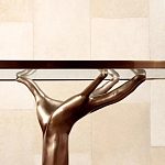 Обеденный стол с фигурным декором бронзового цвета Dichotomy racetrack варинант исполнения - 3 | Loft Concept в Сочи