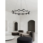 Люстра подвесная светодиодная в форме кольца Gray Ring Chandelier варинант исполнения - 2 | Loft Concept в Сочи