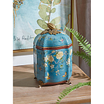 Ваза голубая с крышкой и цветочным узором Genuine Chinese Classics варинант исполнения - 2 | Loft Concept в Сочи