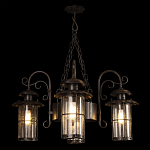 Уличная подвесная люстра с 4-мя цилиндрическими плафонами на цепях Elysian Lanterns варинант исполнения - 2 | Loft Concept в Сочи