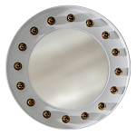 Зеркало белое с круглыми золотыми декоративными элементами Prince of the Church варинант исполнения - 1 | Loft Concept в Сочи