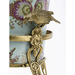 Ваза из голубого фарфора с рисунком птиц и цветов и декоративными элементами Blue Garden варинант исполнения - 4 | Loft Concept в Сочи