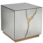 Столик журнальный зеркальный с золотым декором Gold Painted Mirror Table варинант исполнения - 1 | Loft Concept в Сочи