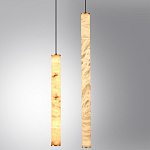 Подвесной светильник с плафоном в форме цилиндра из алебастра Cryptocrystalline Stone варинант исполнения - 3 | Loft Concept в Сочи