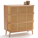 Комод с 3-мя ящиками из плетеного ротанга Ruiz Light Chest of Drawers варинант исполнения - 2 | Loft Concept в Сочи