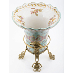 Ваза из голубого фарфора с рисунком птиц и цветов и декоративными элементами Blue Garden варинант исполнения - 3 | Loft Concept в Сочи