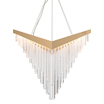 Люстра золотого цвета в форме галочки с каскадом длинных прозрачных трубок Eurofase варинант исполнения - 1 | Loft Concept в Сочи