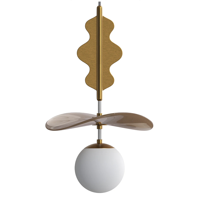 Подвес Bloomy 3 Бежевый Белый Латунь в Сочи | Loft Concept 