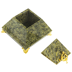 Шкатулка пирамида из натурального камня змеевик Stone Casket варинант исполнения - 2 | Loft Concept в Сочи