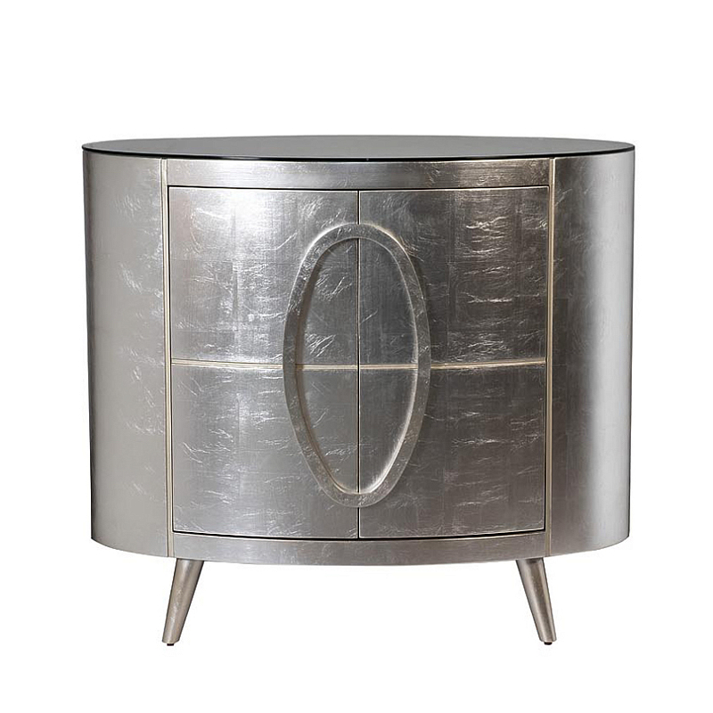 Комод округлой формы Plane Round Pattern Commode Серебристый Серебряный Комод округлой формы Plane Round Pattern Commode Серебристый Серебряный в Сочи | Loft Concept