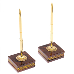 Настольный письменный набор с часами и визитницами из природного камня обсидиана Royal Present варинант исполнения - 4 | Loft Concept в Сочи