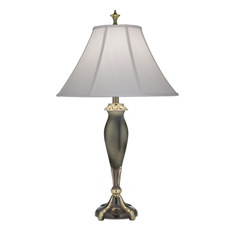 Настольная лампа с белым тканевым абажуром в форме колокола Stiffel Никель Золотой Графит Белый в Сочи | Loft Concept 