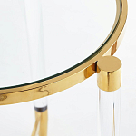 Золотой приставной столик с круглой стеклянной столешницей Weightless Table варинант исполнения - 4 | Loft Concept в Сочи