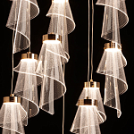 Люстра каскадная с 10-ю прозрачными плафонами Wave Line варинант исполнения - 5 | Loft Concept в Сочи