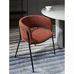 Стул полукруглый мягкий с буклированной обивкой Chair with Boucle Upholstery варинант исполнения - 2 | Loft Concept в Сочи
