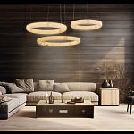 Люстра с 3-мя кольцами из натурального камня Minerals of Light варинант исполнения - 3 | Loft Concept в Сочи