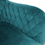 Барный стул со спинкой и подлокотниками на 4-х деревянных ножках Douglas Rhombus Бирюзовый Велюр варинант исполнения - 2 | Loft Concept в Сочи