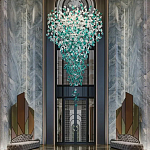 Люстра зеленая каскадная Green Light CascadeDroplet Chandelier варинант исполнения - 1 | Loft Concept в Сочи