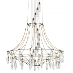 Люстра подвесная из металла с хрустальными прозрачными подвесками Quasar 81 варинант исполнения - 1 | Loft Concept в Сочи