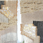 Триптих Геометрический гобелен бежевый Figurative Beige Wall Hangings варинант исполнения - 1 | Loft Concept в Сочи