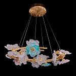 Люстра круглая на золотом каркасе с цветочным декором Miscellaneous herbs варинант исполнения - 1 | Loft Concept в Сочи