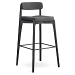 Барный стул из массива ясеня с обивкой из рогожки Elegant Ash Shape варинант исполнения - 2 | Loft Concept в Сочи