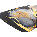 Обеденный стол с прямоугольной черно-золотой столешницей из стекла на 4-х металлических ножках Gold and Black Marble варинант исполнения - 4 | Loft Concept в Сочи