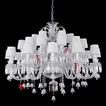 Люстра многоярусная с 30-ю белыми текстильными абажурами и хрустальными подвесками Lustre Reverie варинант исполнения - 1 | Loft Concept в Сочи