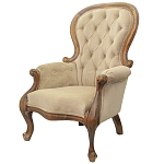Кресло с мягкой обивкой из светло-коричневого велюра на 4-х деревянных ножках Evelyn Classical Armchair варинант исполнения - 3 | Loft Concept в Сочи