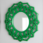 Зеркало круглое в ажурной зеленой раме Green Floral Pattern варинант исполнения - 2 | Loft Concept в Сочи