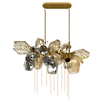 Люстра подвесная с 22-мя гранёными стеклянными плафонами с вертикальными подвесками Gilded Mirage  варинант исполнения - 2 | Loft Concept в Сочи