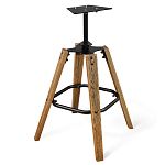 Барный стул со спинкой и подлокотниками на 4-х деревянных ножках Douglas Rhombus Коричневый Велюр варинант исполнения - 5 | Loft Concept в Сочи