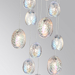 Люстра каскадная с 11-ю круглыми плафонами из рельефного стекла Disc Light варинант исполнения - 3 | Loft Concept в Сочи