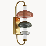 Бра с плафоном из разноцветного стекла Glass Peonies варинант исполнения - 2 | Loft Concept в Сочи