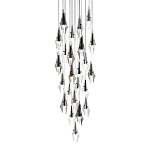 Люстра каскадная с 24-мя рельефными прозрачными плафонами в форме лепестков Glass Pod  варинант исполнения - 1 | Loft Concept в Сочи