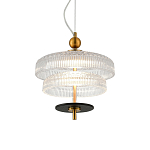 Подвесной светильник многослойный из рифленого прозрачного стекла Academy of Light варинант исполнения - 2 | Loft Concept в Сочи