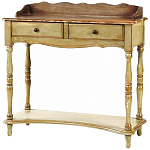 Деревянная консоль в стиле прованс с двумя ящиками Margery Wooden Provence Console Table варинант исполнения - 1 | Loft Concept в Сочи