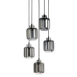 Люстра с 5-ю плафонами серого цвета Smoked Prism варинант исполнения - 1 | Loft Concept в Сочи