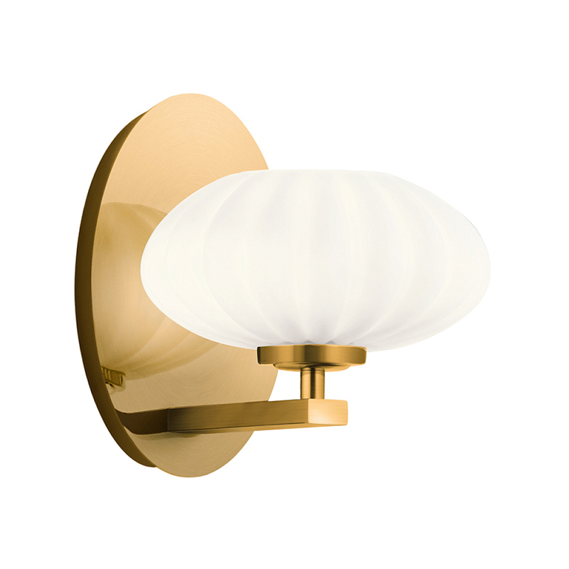  Бра с круглым плафон из матового белого стекла Kichler Золотой Белый Бежевый в Сочи | Loft Concept 