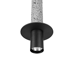 Подвесной светильник с узким цилиндрическим плафоном и черным металлическим декором Concrete Pipe варинант исполнения - 6 | Loft Concept в Сочи