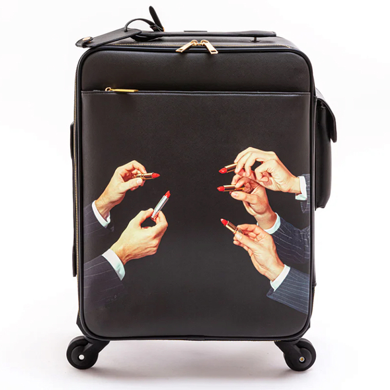 Чемодан дорожный SELETTI Travel Kit Trolley Lipstick Black Черный Мульти Чемодан дорожный SELETTI Travel Kit Trolley Lipstick Black Черный Мульти в Сочи | Loft Concept