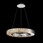 Люстра серебряная в форме кольца с мозаичным хрустальным оформлением Sparks of Crystal варинант исполнения - 1 | Loft Concept в Сочи