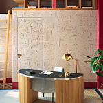 Обои с вышивкой ручной работы Glyph Original colourway on wool sateen варинант исполнения - 1 | Loft Concept в Сочи