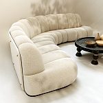 Диван Limoges полукруглой формы с обивкой букле молочного цвета варинант исполнения - 3 | Loft Concept в Сочи